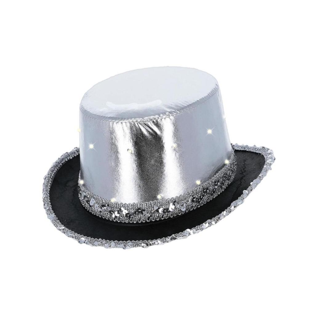 Smiffys Zylinder mit LED-Beleuchtung, metallisch, Unisex, für Erwachsene