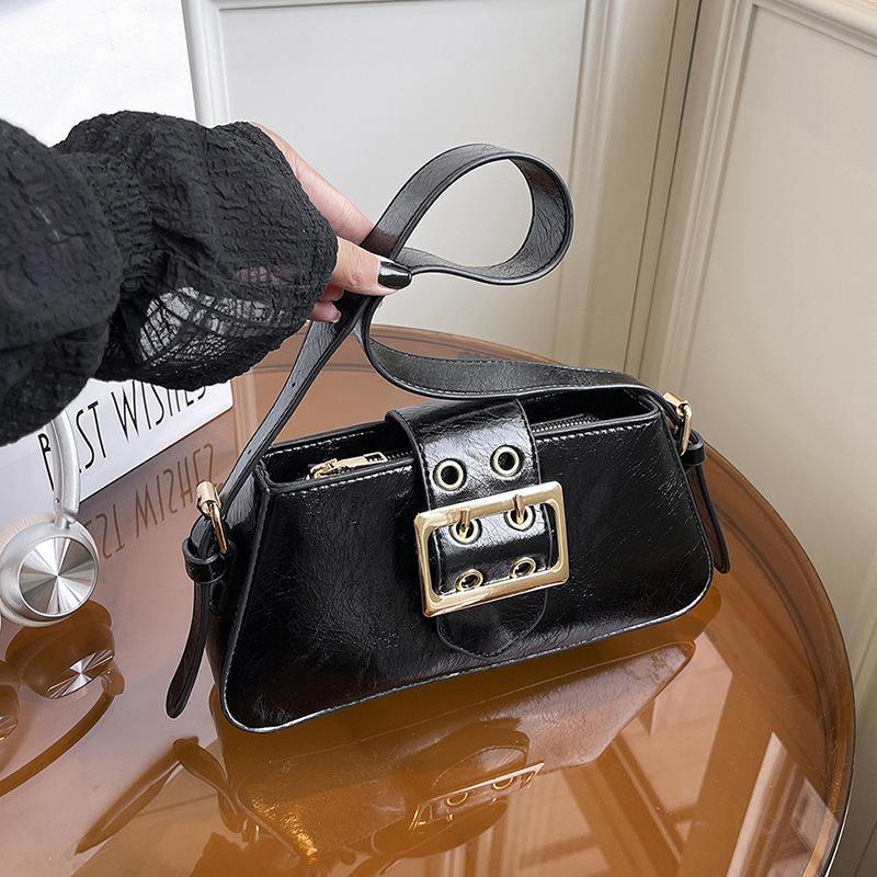 

Premium retro shoulder bag women s new versatile fashion underarm bag niche work commuter bag чёрный