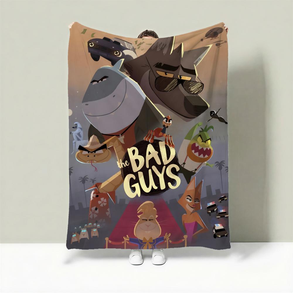 Movie T-The Bad Guys Throw Lightweight 240g Flannel Blanket Soft Skin-friendly for Summer Cooling 75X95CM