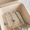 Stone Glass Beaded Spiral Pendant Necklace Temperament Versatile Personality Collarbone Chain Niche Fashion High-end Jewelry