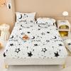 Winter Warm Fitted Sheet Stars Pinted Flannel Fleece Bed Sheet for Double Bed Queen/King Size All-inclusive Mattress Cover180