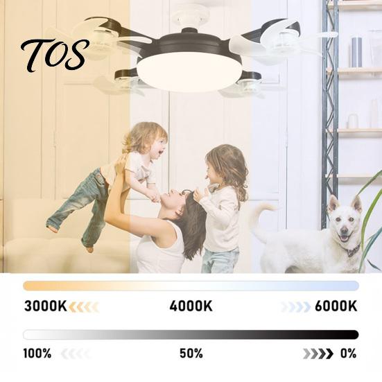Quiet Room Fan with Light 3/4/5 Blade Ceiling & Remote Control, 2-in-1 Silent LED Drone E27 Socket Foldable Blades, 3-Speed Dimmable for Bedroom