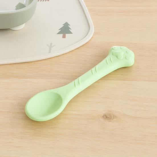 Baizihuahu Silicone Cat Feeding Spoon, Treat Scoop for Wet Food, Non-Slip Paw Handle Pet Food Mixing Supplies