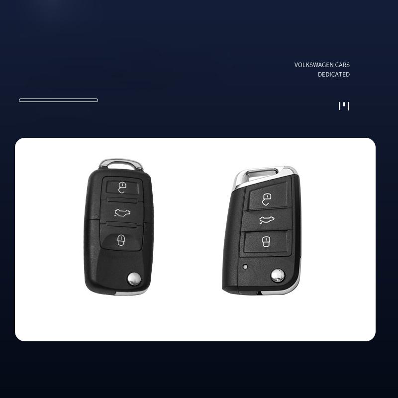 DAYB7 Car Flip Remote Key Fob Case Cover For Skoda Octavia A5 A7 Fabia Superb Kodiaq Karoq Protector Shell Bag Keychain Accessories