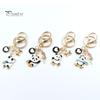 New Year Keychain Panda Heart Pendant Best Wishes Polished Lobster Clip Lightweight Shoulder Bag Schoolbag Decoration Pendant Keyring