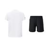 Li Ning Table Tennis Series Fashion Daily Moisture Wicking Quick Dry T-Shirt Classic Versatile Breathable Shorts Casual Sports Set ATSV609-2+AKSU789-3