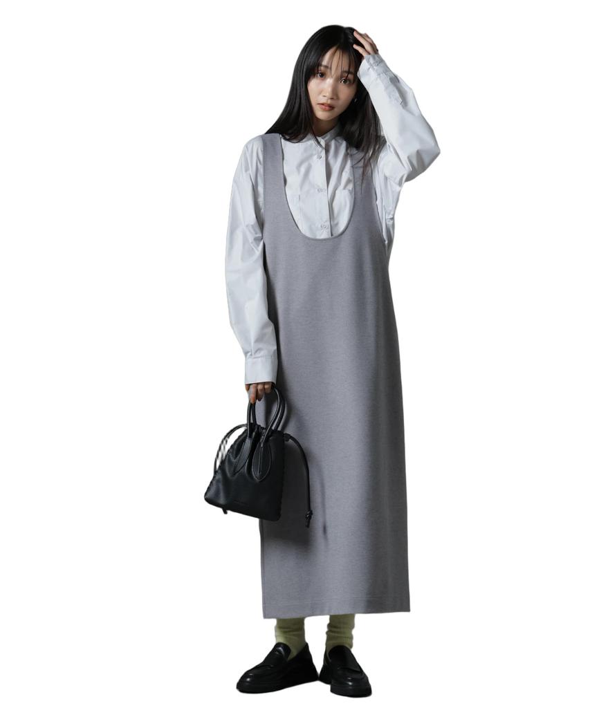 Nano Universe Crew Neck Jumper Size F Women's 2-Way Skirt, Gray, 020, 673-4219342