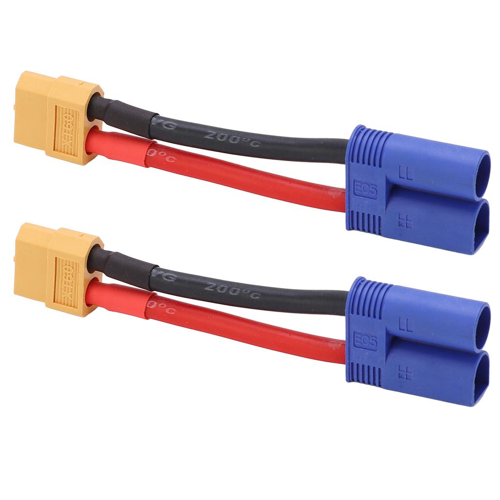 2pcs XT60 Female to EC5 Male Connector Adapter Cable 12AWG Silicone Wire for RC Car Airplane 3.74in