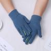 Gloves Men's Winter Warm Fleece Non-slip Couple Solid Color Outdoor Simple Finger Gloves