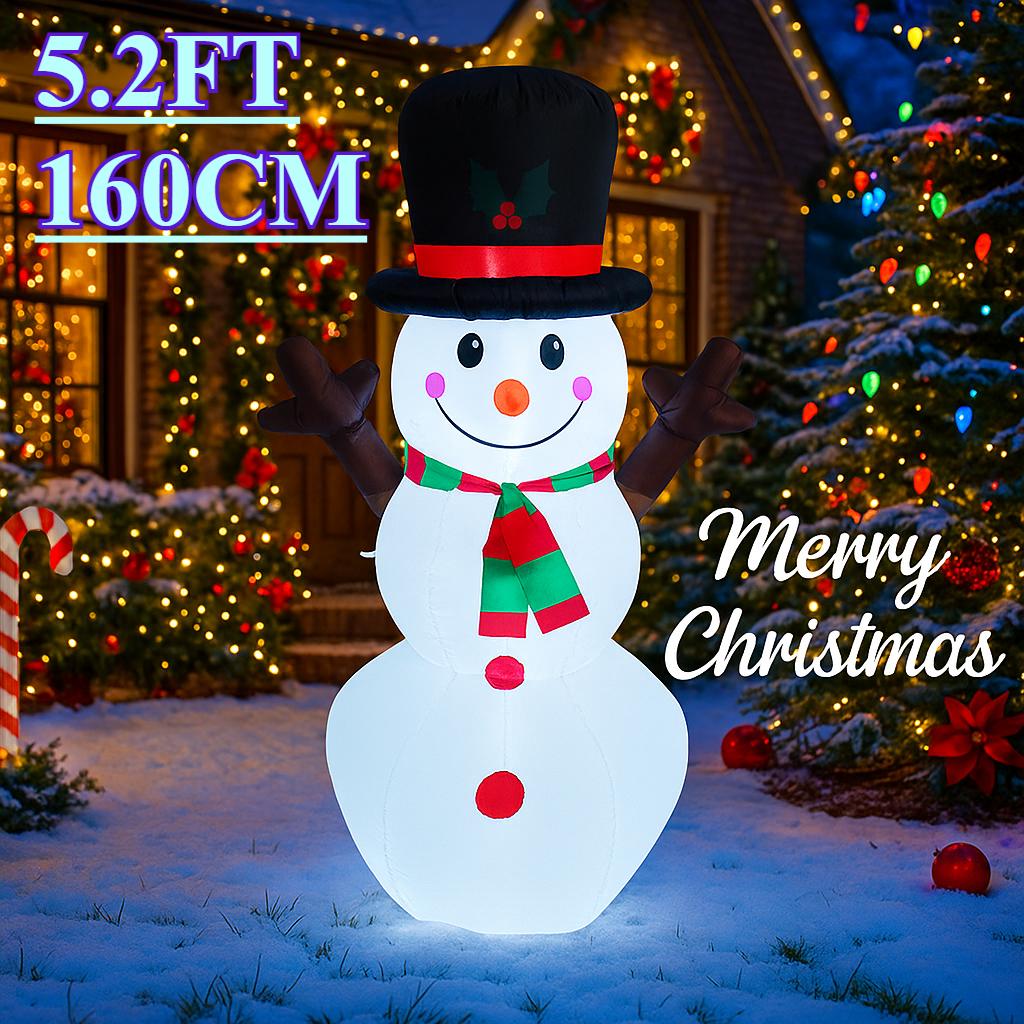 5.2FT Xmas Holiday Inflatable Yard Decor LED Snowman Toy Christma Outdoor Home Decoration Ornament Festive Gift Supplies Decor
