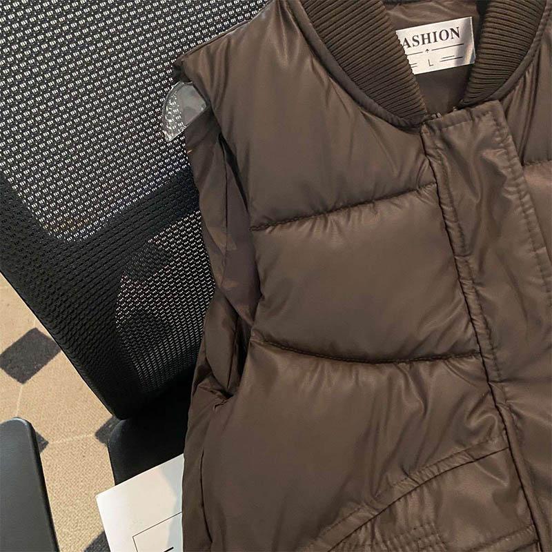 Vest for kvinner Vindtett Oversized Løs Ermeløs Vest Vinter Fortykket Dun Casual Vest
