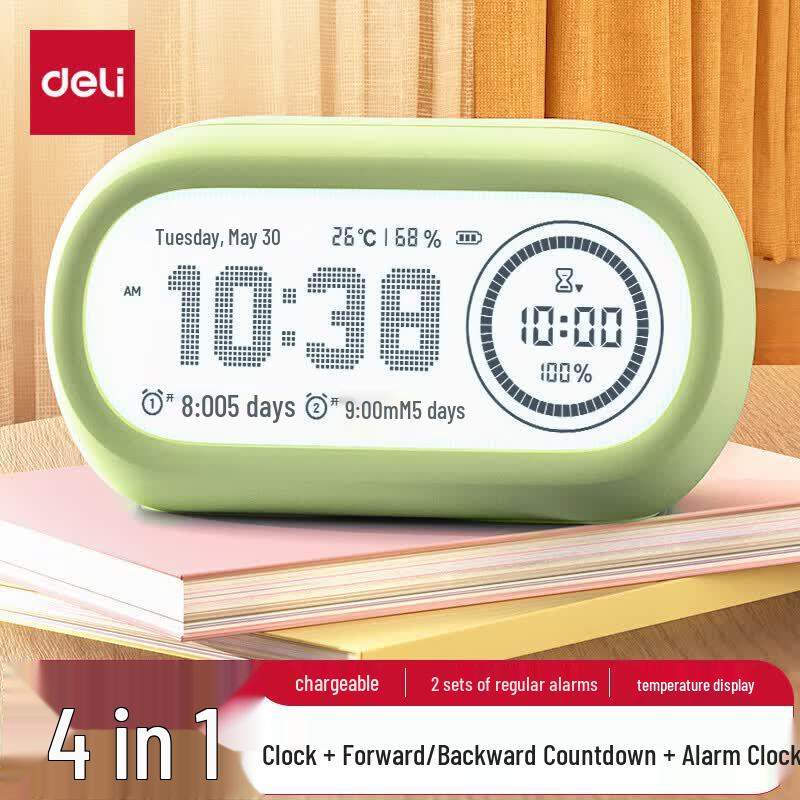 Deli Student Visual Countdown Timer with Temp & Humidity Display