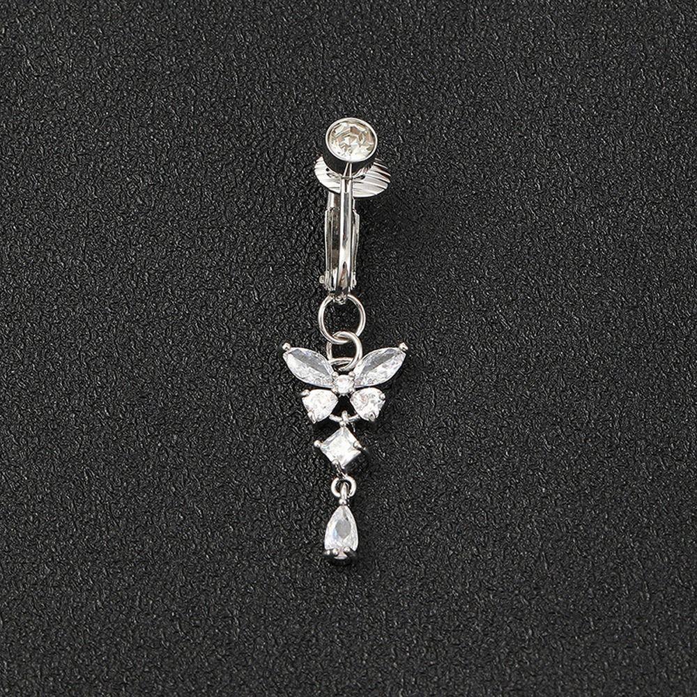Non Piercing Body Jewelry Women Belly Ring Belly Button Cartilage Clip Fake Belly Piercing Clip