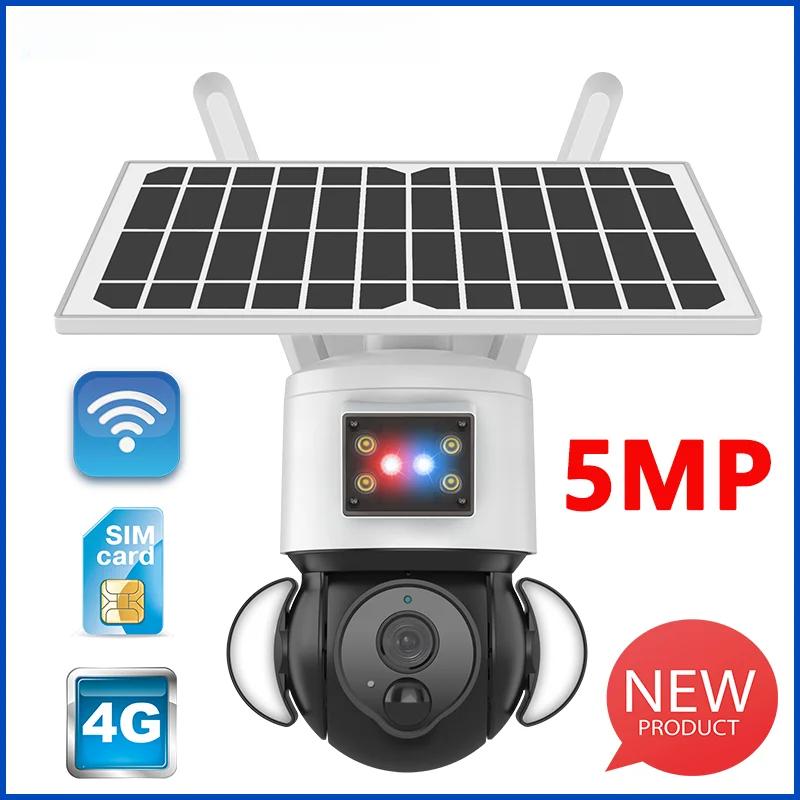 

4G Camera Outdoor Solar Panel 2K 5MP HD WIFI Wireless Security CCTV 12000mah Battery With Anti-theft Siren Alarm верблюд
