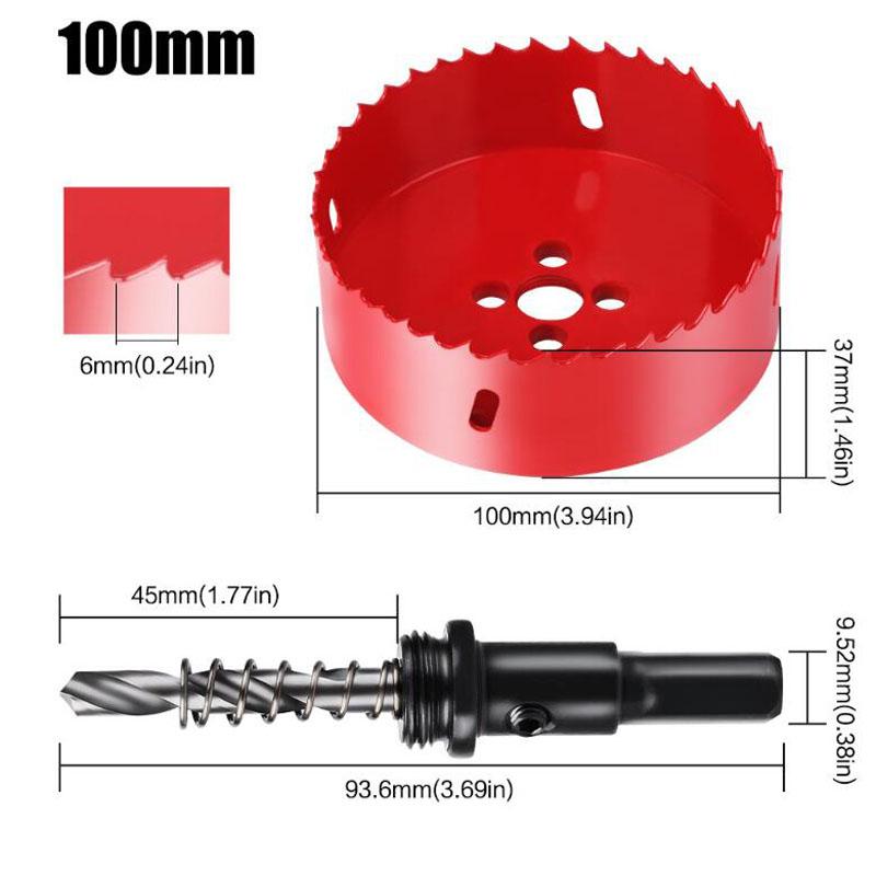 

Биметаллическая кольцевая пила M42 HSS сверло для металла, железа, алюминия, нержавеющей стали, пластика, инструменты для самостоятельного изготовления резаков по дереву 15-100 мм 100mm