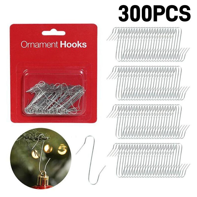 500/100PCS Christmas Tree Hook Ornaments 4cm Metal Hanger S-Shaped Hooks Xmas Ball Pendant Decoration for home Navidad New Year