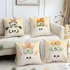 Stacked Cute Animals Cushion Cover Pillow Case Short Plush Square Throw Pillow Covers Pillowcase Sofa Home Decor Gift