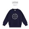  Olivan  Simple Graphic Sweatshirt Top And Bottom  Navy 