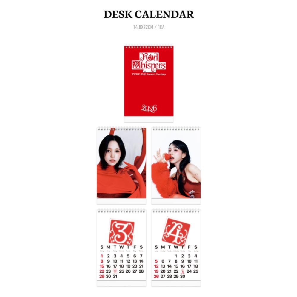Pre-order TWICE 2026 Season's Greetings RED WHISPERS & SHOP POB