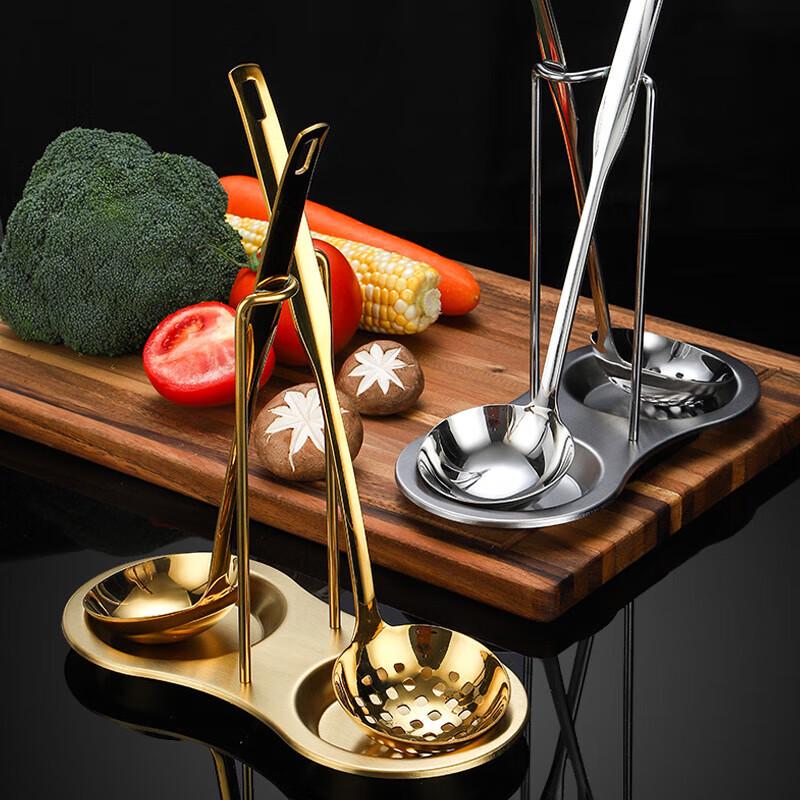 Wei Yi 304 Stainless Steel Soup & Slotted Spoon with Rack