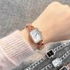 Luxury Diamond Rectangle Dial Quartz Watches Women Alloy Bracelet Strap Wristwatch Reloj Mujer Girls Clock Gift Wholesale