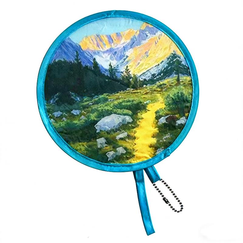 1Pcs Summer Handheld Folding Fan, Suitable For Both Men And Women, Japanese Round Foldable Fan, Perfect For Summer Travel