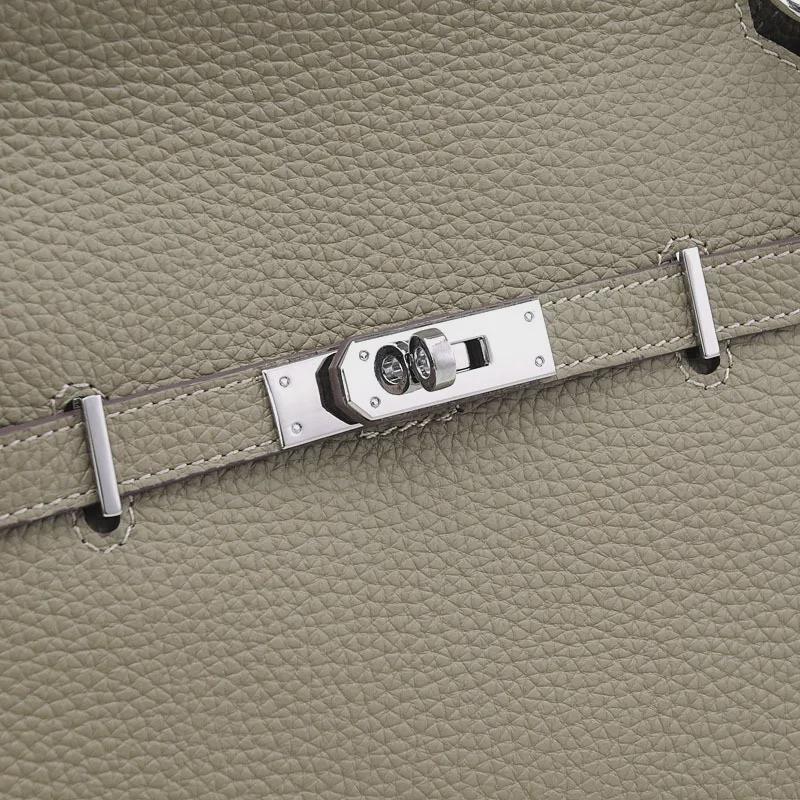 Leder Platinum Lock Tasche - Rindsleder mit Lychee-Narbenmuster Schulter- & Messenger-Stil