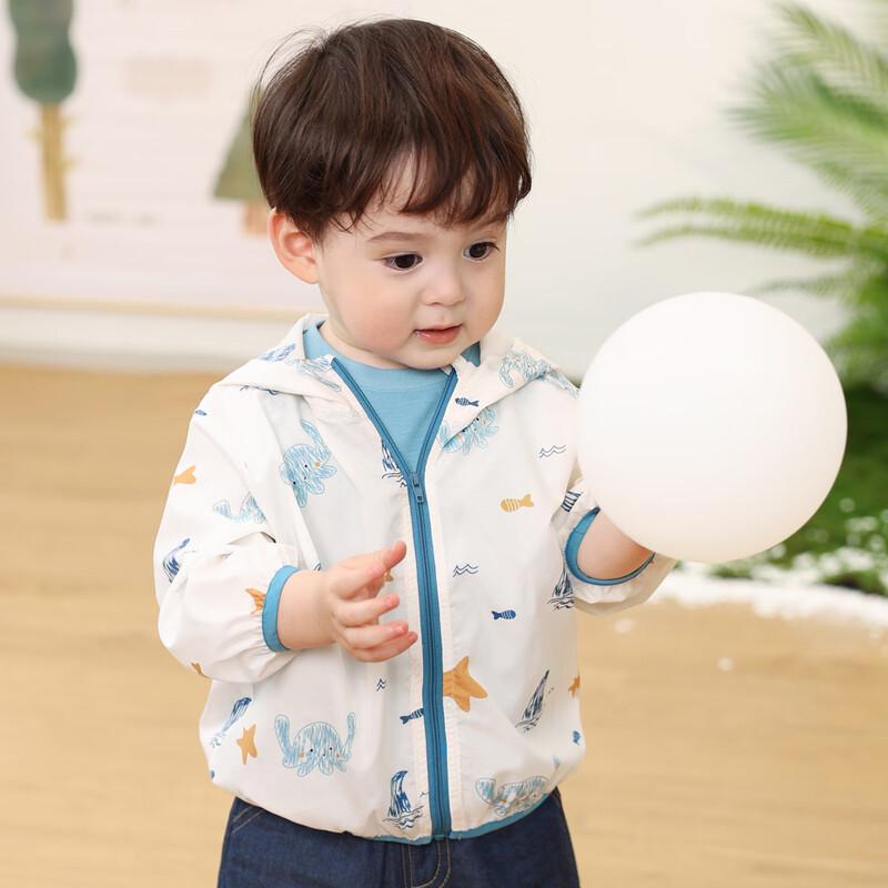 LUSON Baby & Toddler UPF50+ Long Sleeve Hooded Sun Protection Shirt