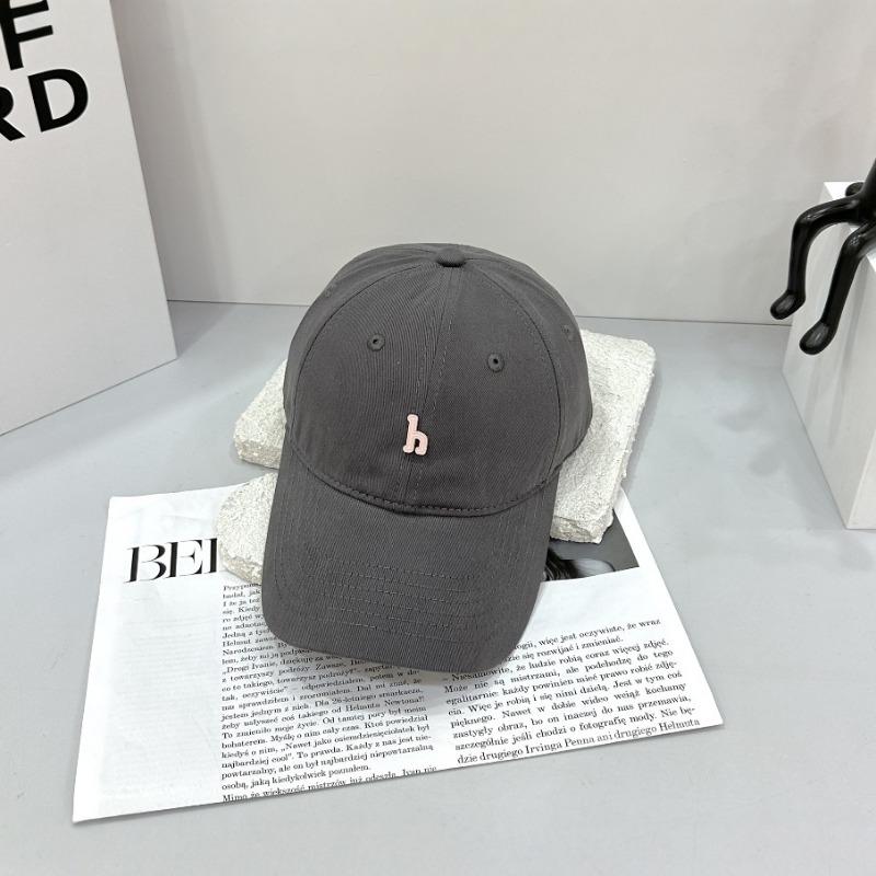 Baseball cap, hand-sewn hardware h letter soft top cotton cloth, thin sunshade, sunscreen cap, women's model