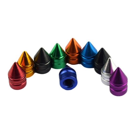 4Pcs Stylish Tower Shape Metal Car Wheel Tire Air Valve Dust-proof Caps Cover