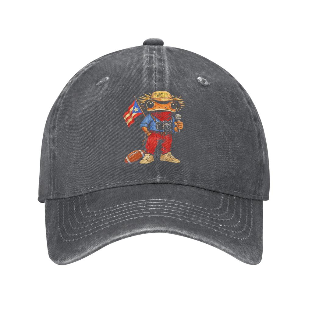 Puerto Rico Coqui Frog Street Music Football Boricua Casual Baseball Cap Summer Trucker Hat Sunscreen Snapback Cap Baseball Caps