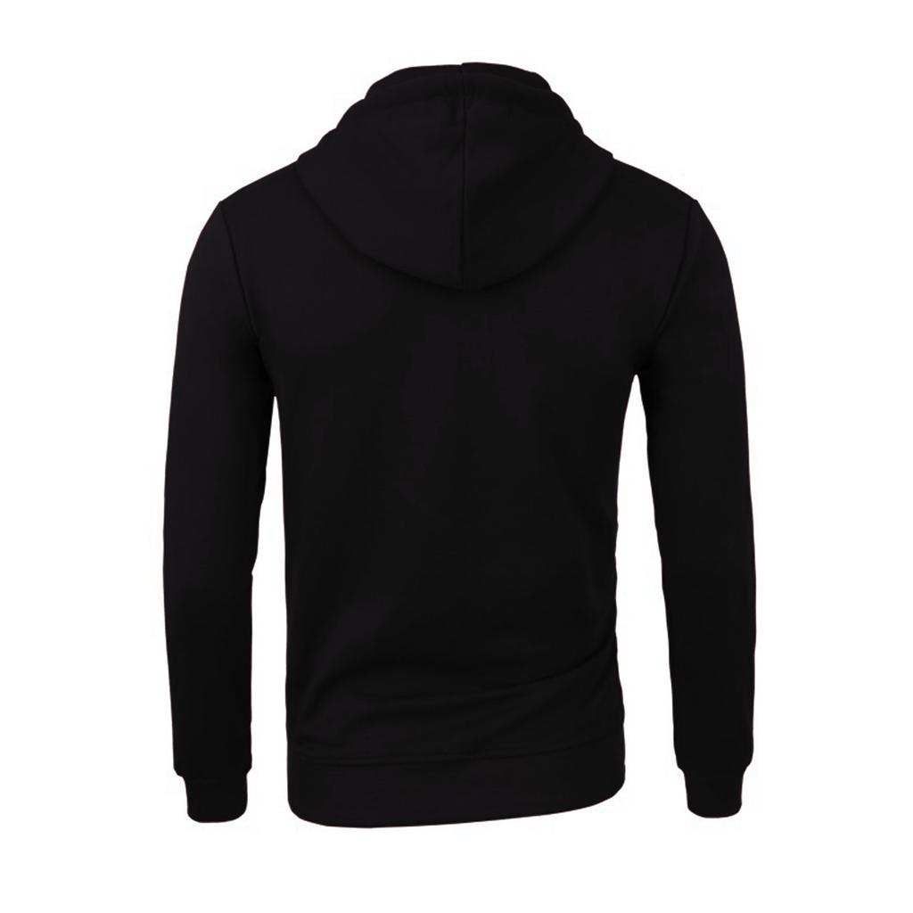 Sudadera con capucha de manga larga con cremallera de color para hombre