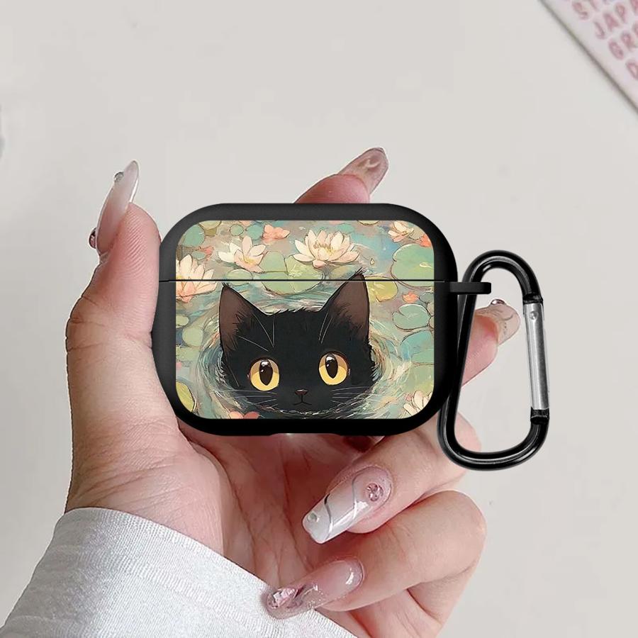 Earphone Cases Cover Case For Airpods 3 2 Pro3 Pro2 Pro 1 4 Black Cat