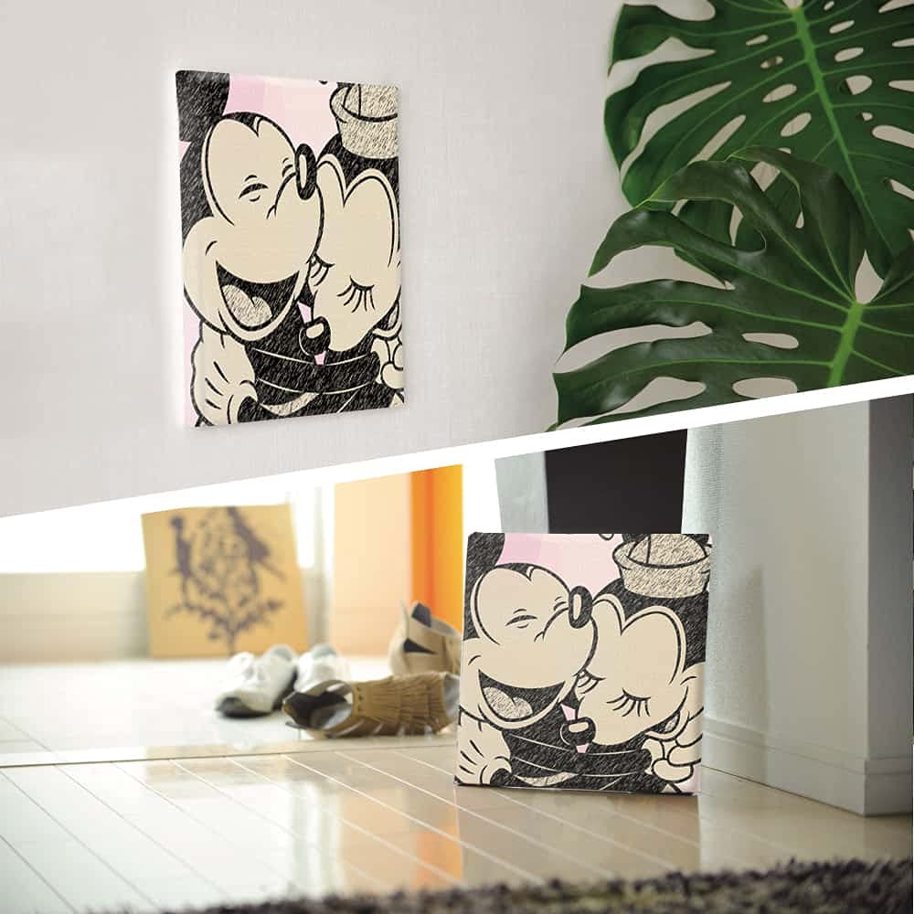 Disney Mickey Mouse Art 30cm x Made in Stylish Interior Living Room Minnie Fabric Panel, 30cm, Japan, Poster, Decor, Decor, Mouse, Pastel, Couple,