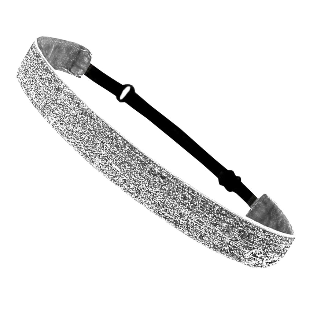 Adjustable Glitter Sequin Headbands for Women, Non Slip Velvet Lined Sports Yoga Hair Bands, Sparkly Elastic Head Wraps for Party Festival Gym Running