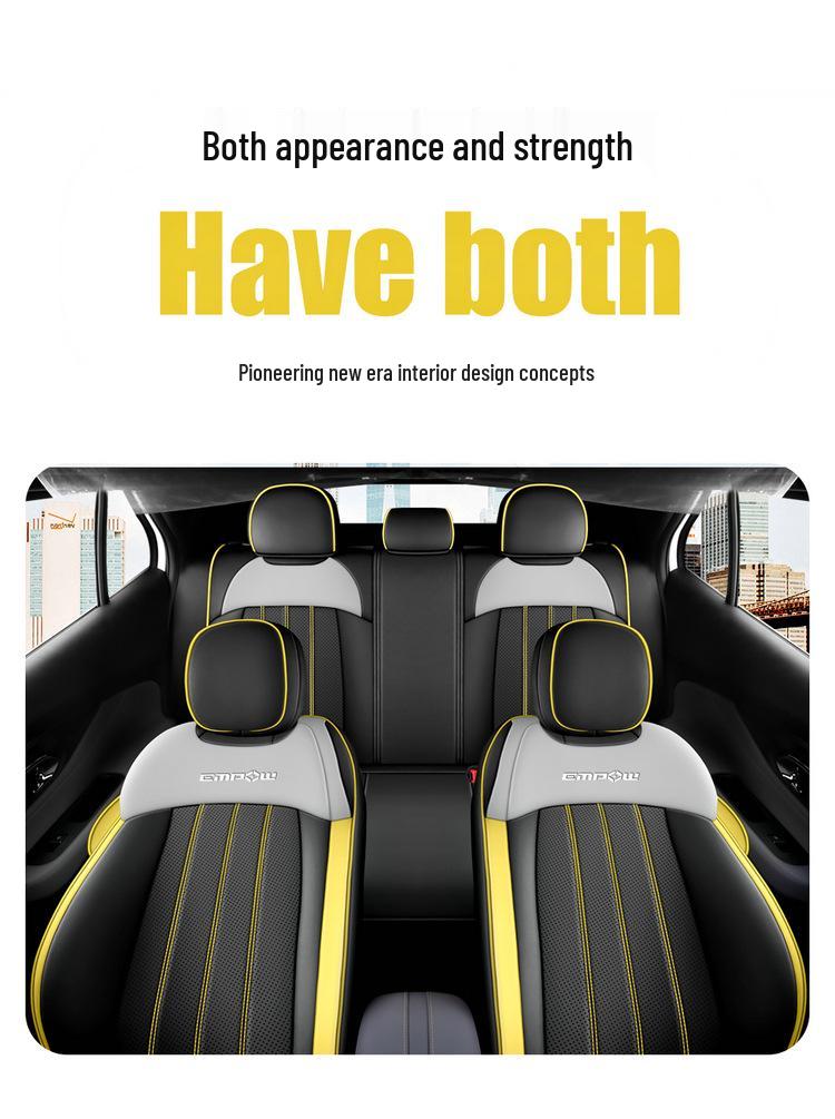 Shadow Leopard Perforated Leather Universal Seat Cushion for Five-Seater Cars