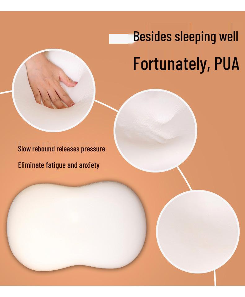 Cat Belly Memory Foam Summer Pillow - Cool Dormitory Cushion with Slow Rebound Core