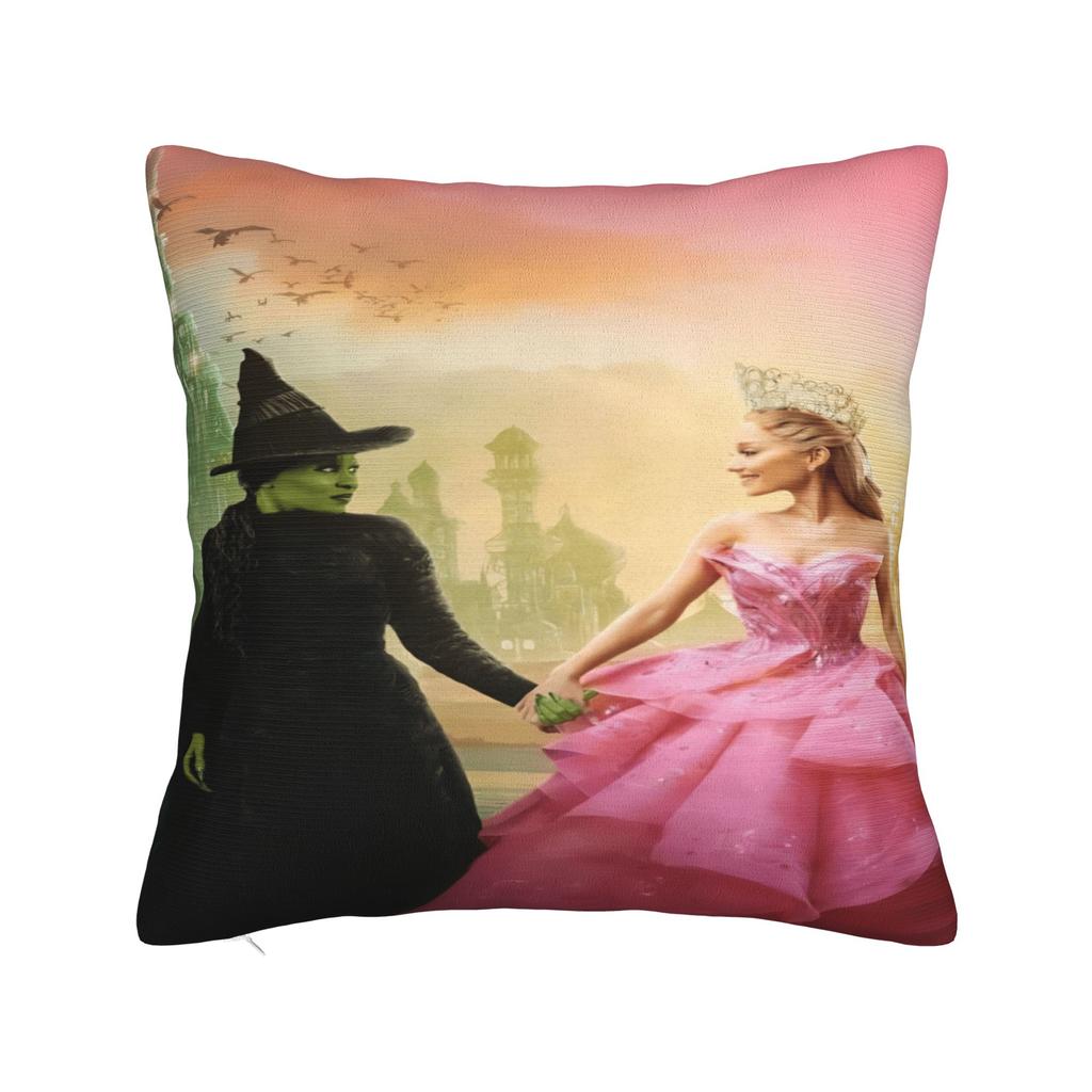 W-Wicked 2 Musical Movie Glinda Elphaba Pillow Cover Comfy Cushion Cover Fashion Pillow Case For Sofa Home Decoration
