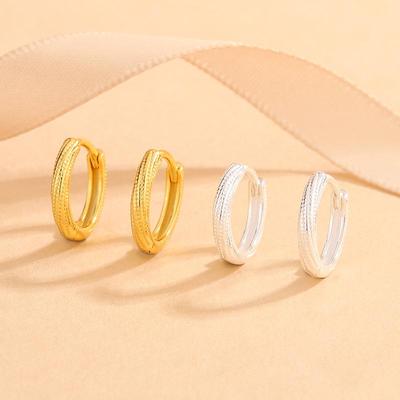 Trendige S925 Sterling Silber Gedrehte Seil C-förmige Geometrische Ohrstecker