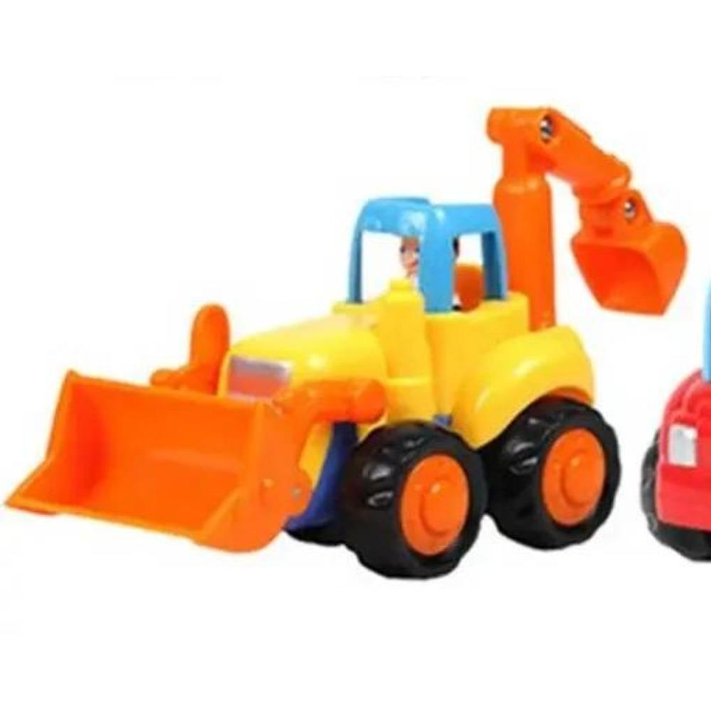 4 Stück/Set Auto Bunte Ingenieurteams Frühe Kindheit Pädagogisch Trägheitsschieben Planierraupe/Bauer Traktor Auto Spielzeug