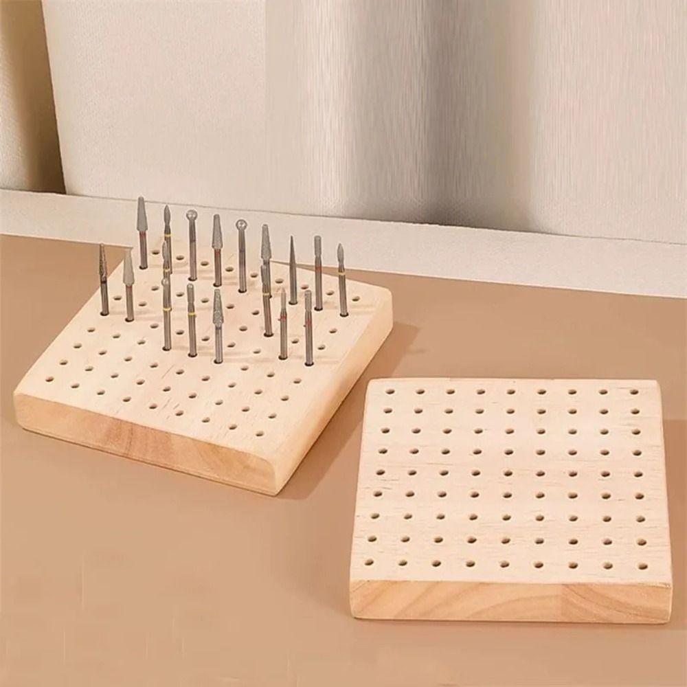 2Pcs 61/81 Hole Nail Drill Bit Display Base Square Nail Grind Head Organizer  Home