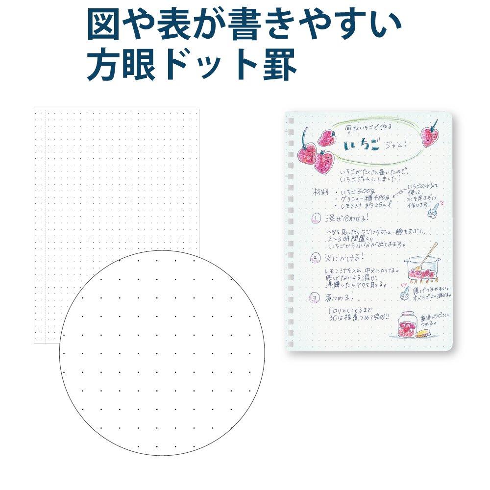 KOKUYO Soft Ring Grid Dot 80 Notebook, Clear, Ruled, B6, Sheets, Transparent, Su-SV548WT-T