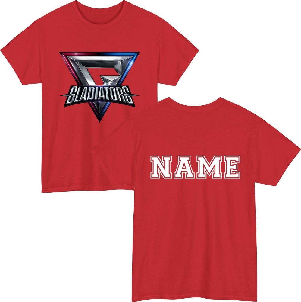 Personalised gladiators tshirt custom name british sports bodybuilders gift top S