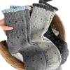 Polka Dot Wool Socks Season Gray Socks Thickened Warm Cashmere Cotton Socks Vintage Lace Stockings