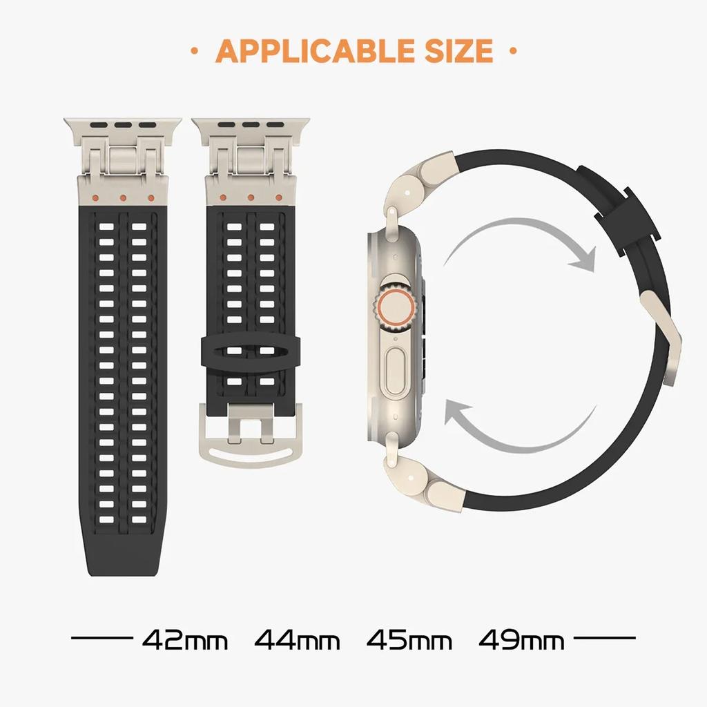 Silicone Band for Apple Watch Strap Ultra 2 49mm 46 44 42mm Soft Sports Correas for Apple IWatch Series 10 9 8 7 6 5 4 Bracelet