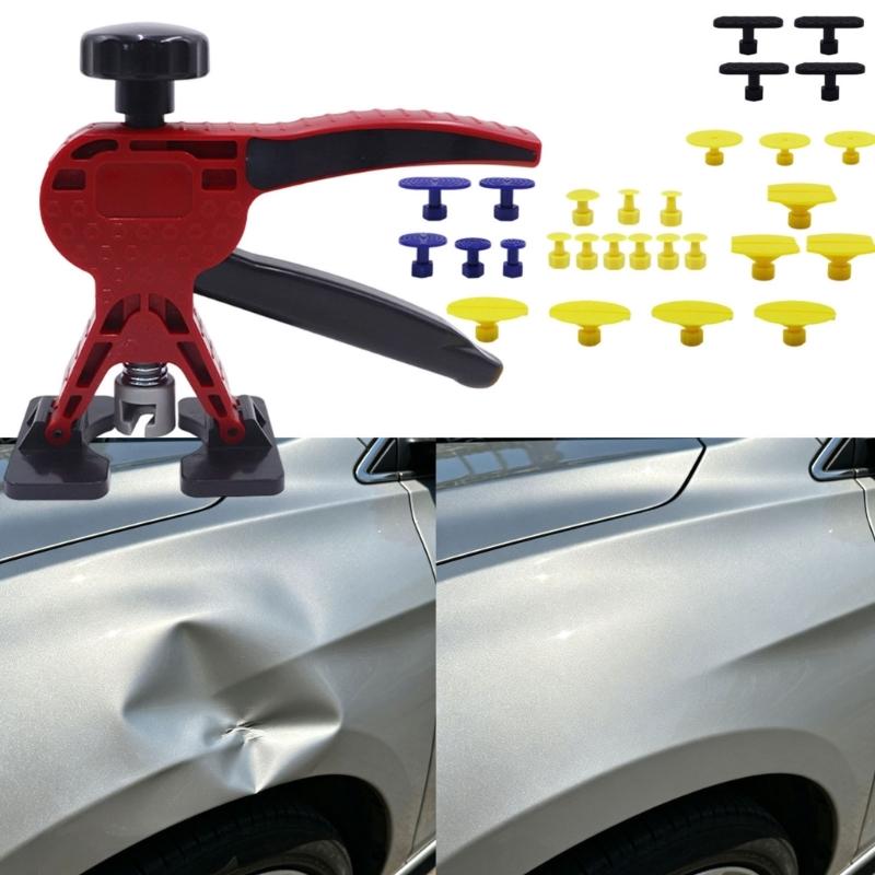 Small Body Repair Puller Kit for Vehicle Work with Adjustable Control Knob, Pull Heads and Carry Case for Repeated Repair Use Daily