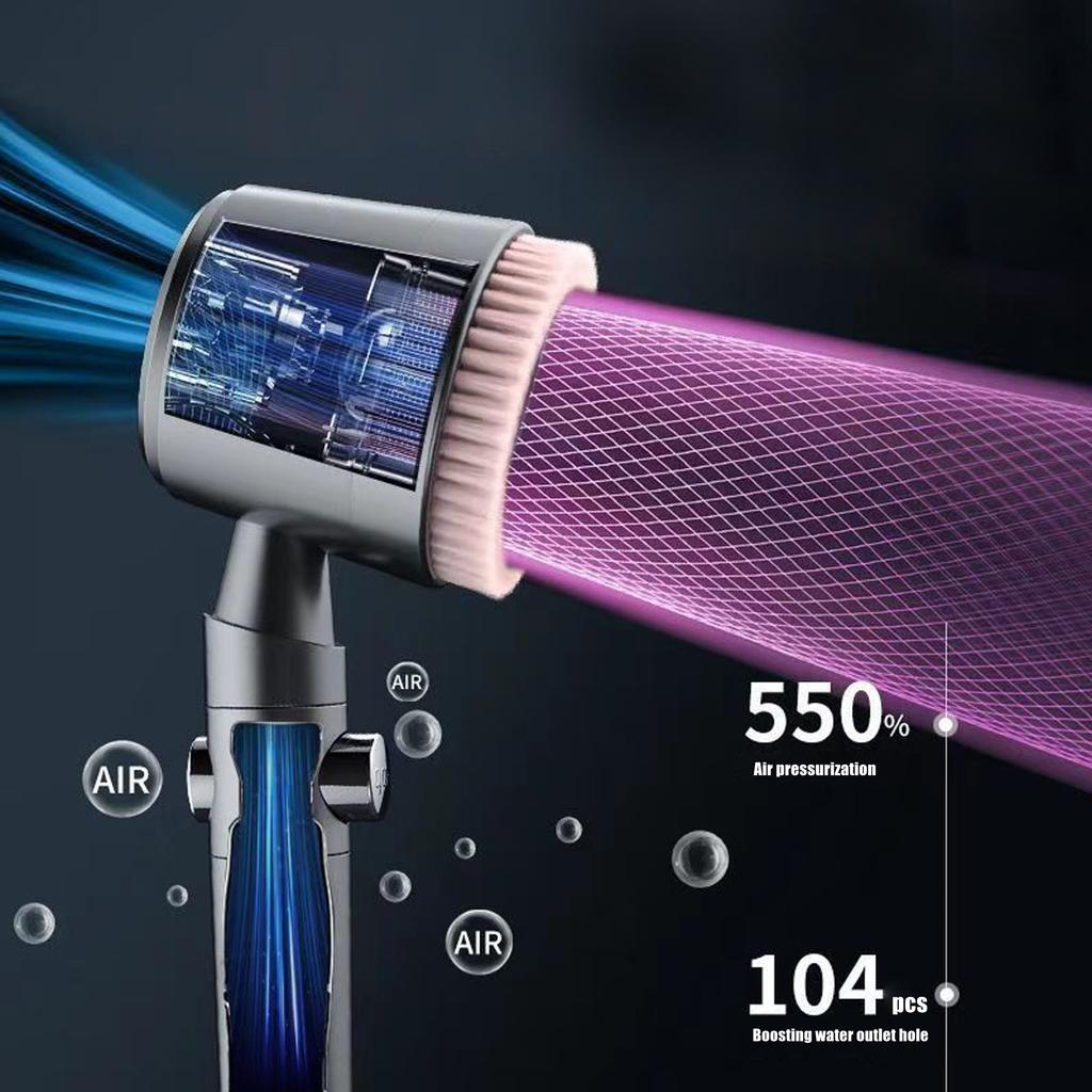 1Pc Shower Head Set, Bathroom Massage Shower Head, Removable Cartridge Design Five Modes Handheld Shower Head