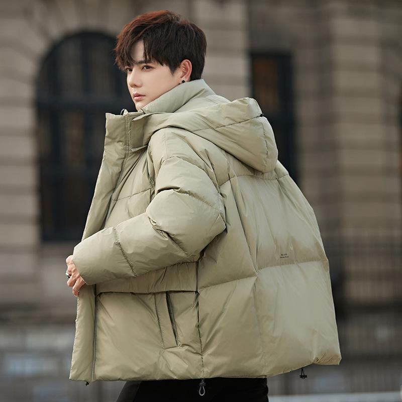 Hooded Down Jacket Men's Jacket New Winter Warm Duck Down Bread Jacket High-end Men's Jacket Trend