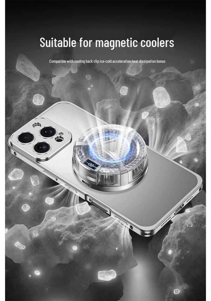 iPhone 15 Pro Aluminum Alloy Heat Dissipation Bumper Case with Seahorse Buckle