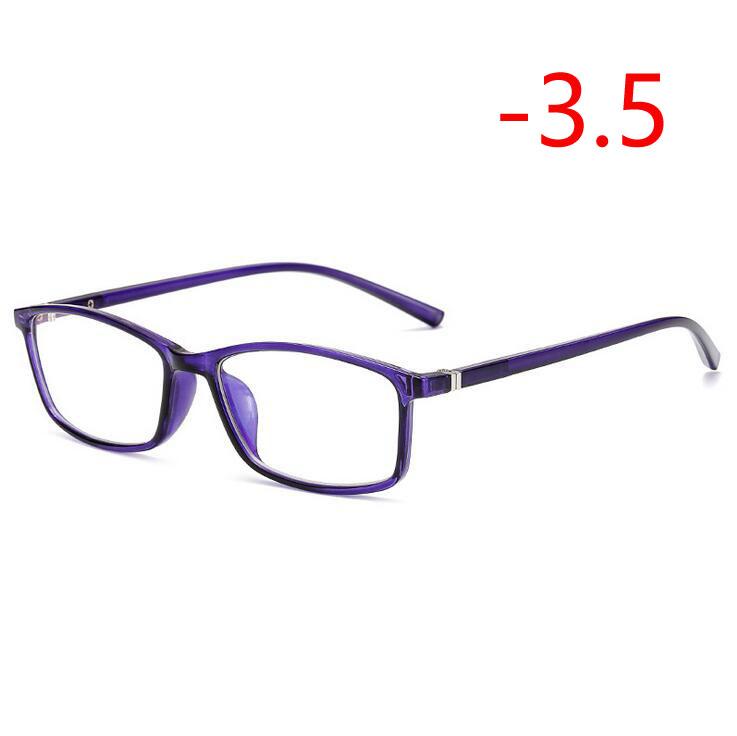TR90 Square Myopia Glasses -1 0 To -6 0 Prescription Eyewear Unisex Blue Red Transparent Black Frame Lightweight Durable
